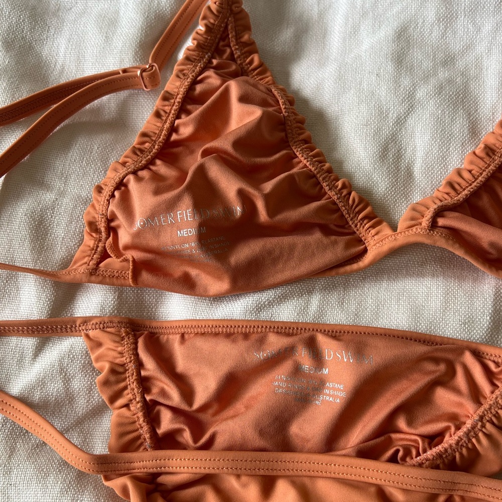 Coral Ruffle Bikini Set - Size Medium - Picture 3 of 5